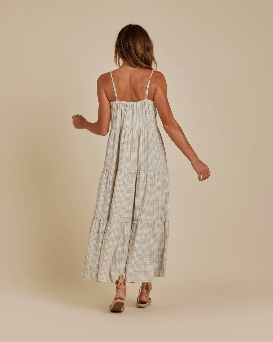 knee length dresses for ladies Tiered Maxi Dress LADIES LAUREL PLAID – Raphael and Romeo Childrens Emporium