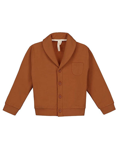 Collar Cardigan with Elbow Patches Earth
