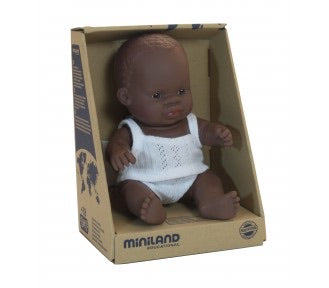 Miniland African Boy 21cm Doll Clothed