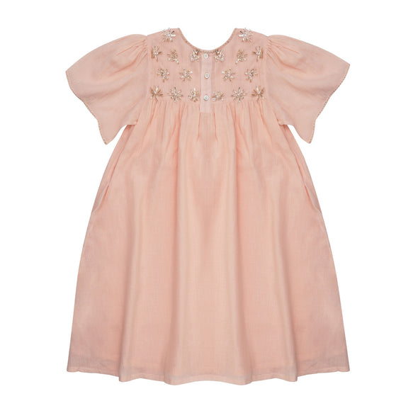 Skye Salt Cotton Dress- Peach