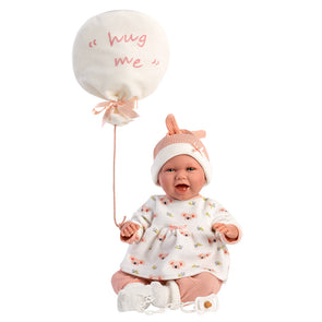 LLORENS DOLL - Mimi Sonrisas Laughing “Hug Me” Doll with balloon