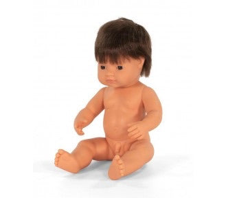 Miniland Caucasian BRUNETTE Boy 38cm Doll