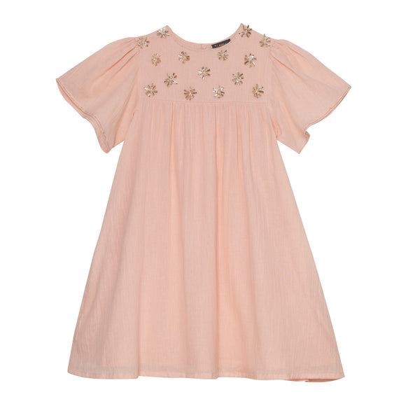 Skye Salt Cotton Dress- Peach