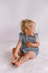 August Playsuit Gingham In Navy