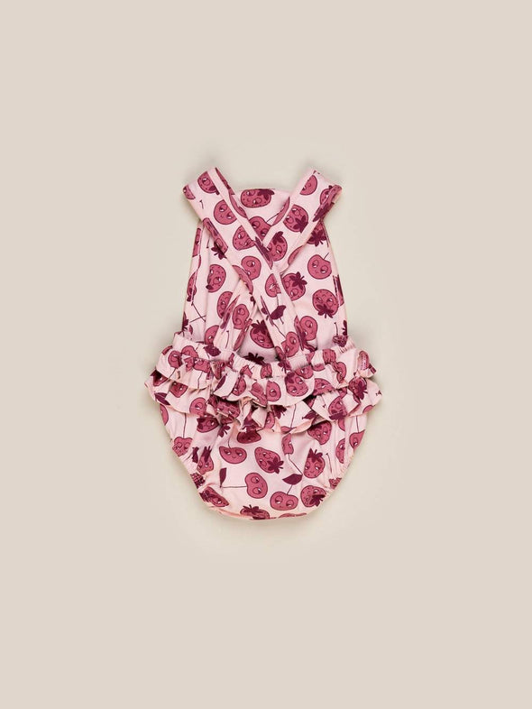 BERRY FRILL PLAYSUIT