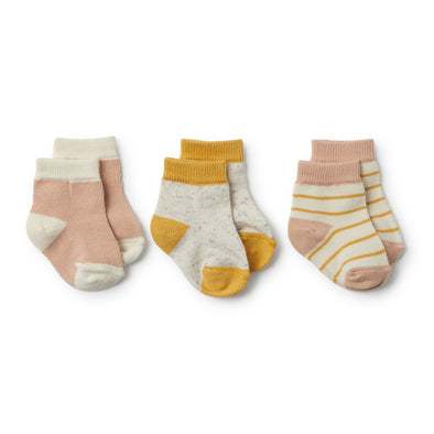 Baby Socks Jojoba, Blush, Fleck -3 pack