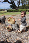 Large Round Basket- Tan Handle