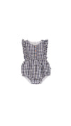 August Playsuit Gingham In Navy