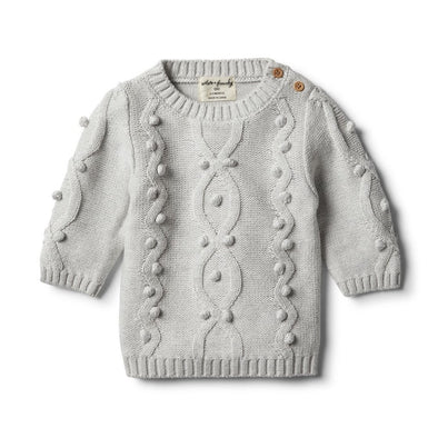 Cloud Grey Knitted Jumper With Baubles