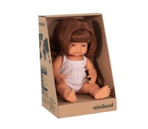 Miniland Caucasian REDHEAD Girl 38cm Doll