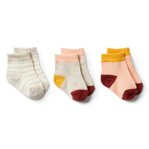 Baby Socks Golden Apricot, Tropical Peach, Clay-3 pack