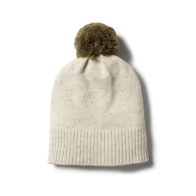 Speckle Knitted Hat -Olive